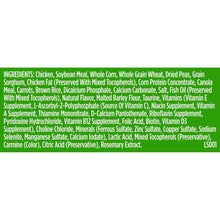 Dry dog food ingredients list panel
