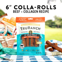 TRURANCH 6-inch colla-rolls bag for dogs, beef + collagen recipe, 4-pack