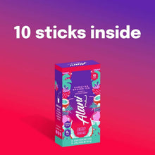 Energy drink mix box with text “10 sticks inside”