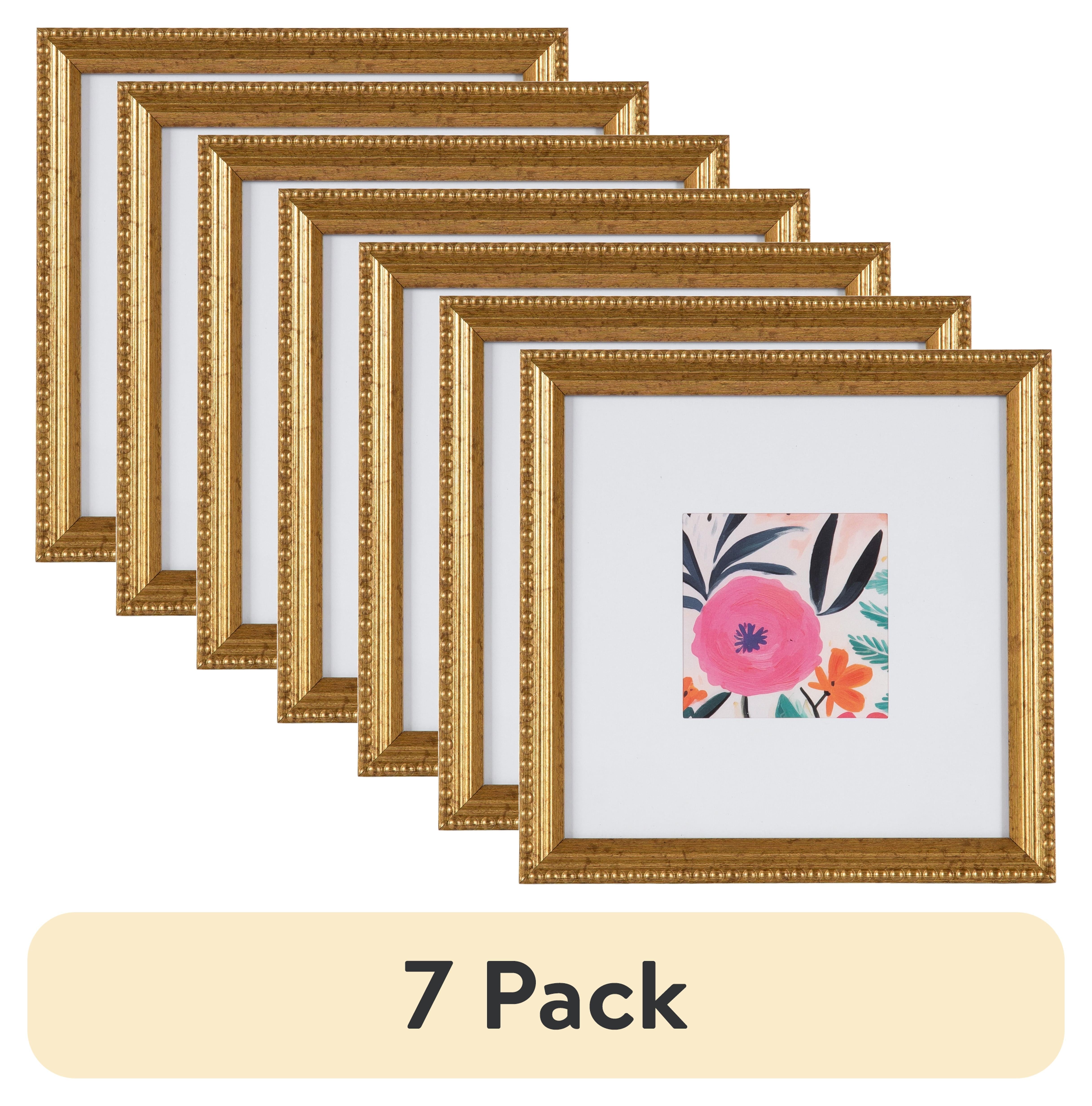 DesignOvation 5x7 Beaded Gold Decorative Tabletop Picture Frame