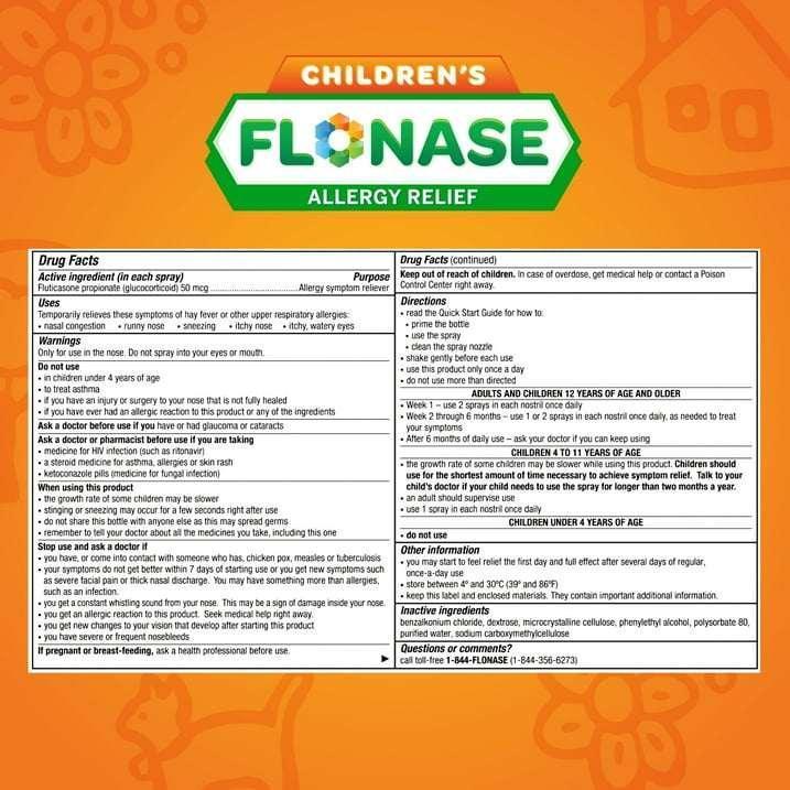 Flonase Children’s 24 Hour Allergy Relief Nasal Spray, Non-Drowsy, 72 Sprays