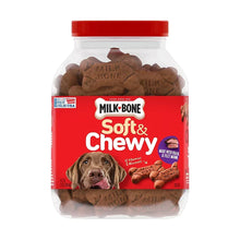 Milk-Bone Soft & Chewy dog treats jar with brown bone-shaped treats