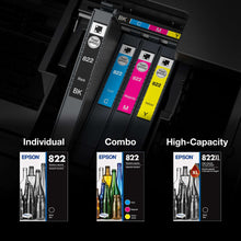 EPSON 822XL black ink cartridge in retail box with BK label