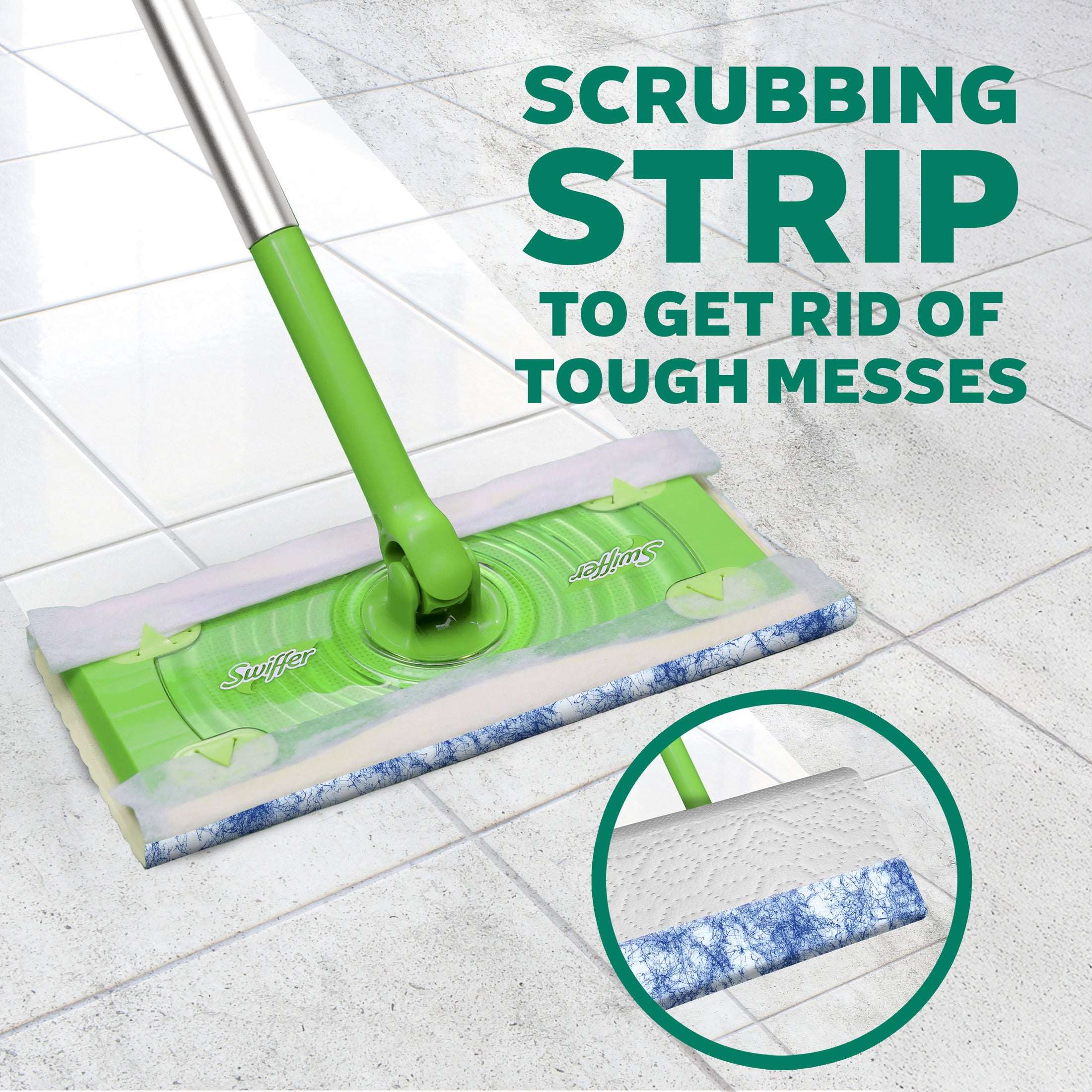 Swiffer Sweep & Mop Dry + Wet Floor Mopping and Sweeping Kit, 1 Device, 5 Dry Cloths, 3 Wet Cloths