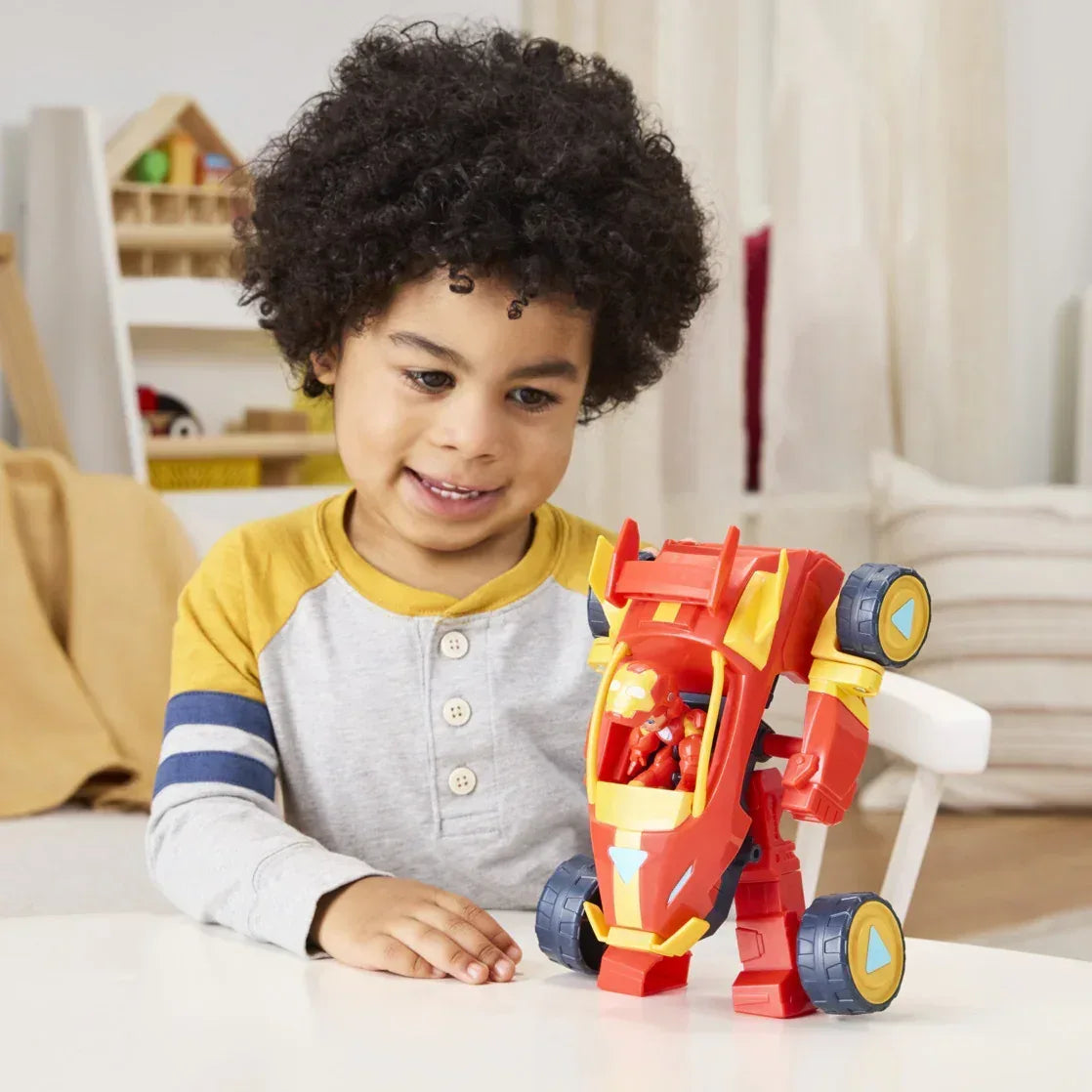 Marvel Iron Man and his Awesome Friends 2-In-1 Mech Suit & Vehicle Set, Stocking Stuffers for Kids Ages 3 and Up