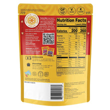 Organic basmati rice pouch back with Nutrition Facts and ingredient information