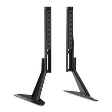 Tabletop TV stand legs with adjustable mounting brackets and flat support feet