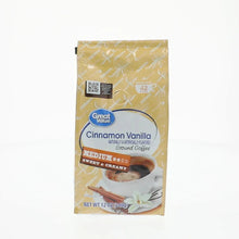 Cinnamon Vanilla ground coffee pouch, 42 cups, 12 oz (340 g), front label