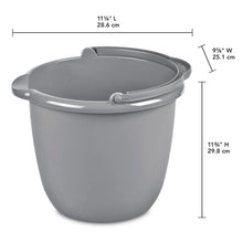 Sterilite 10 qt spout pail with side handle, titanium gray plastic