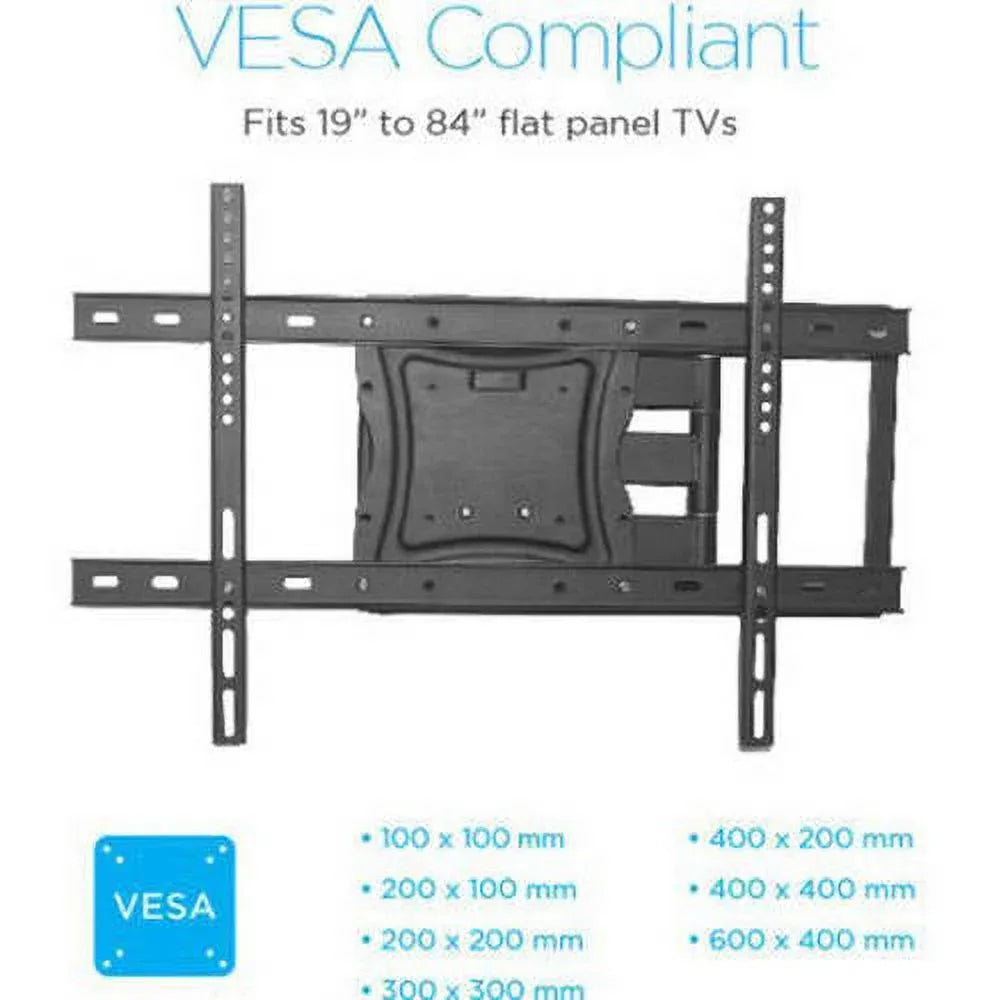 DuraPro Full-Motion Articulating, Tilt/Swivel, Universal Wall Mount Kit for 19" to 84" TVs + Bonus HDMI Cable (DRP800FN)