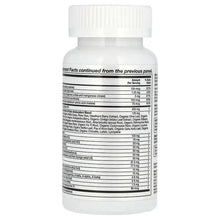 Multivitamin bottle back panel continued with Supplement Facts ingredients and amounts