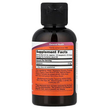 Liquid melatonin supplement bottle with black cap, back Supplement Facts label