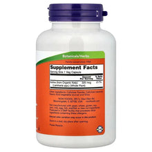 NOW Foods Kelp supplement bottle back label with blue cap and Supplement Facts panel