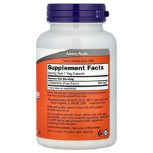L-Glutamine capsules supplement facts label on bottle with amino acids details