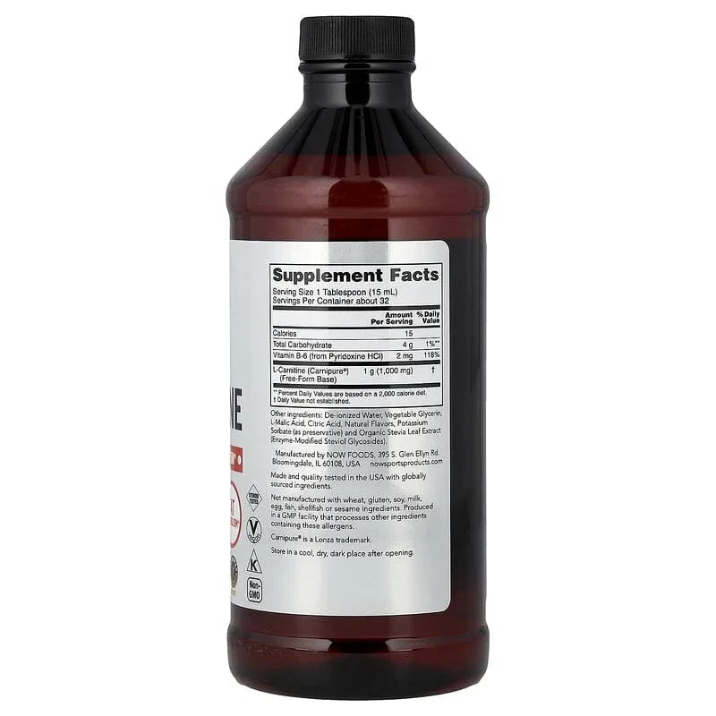 NOW Foods, Sports, Liquid L-Carnitine