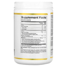 California Gold Nutrition memfood supplement bottle back label with Supplement Facts