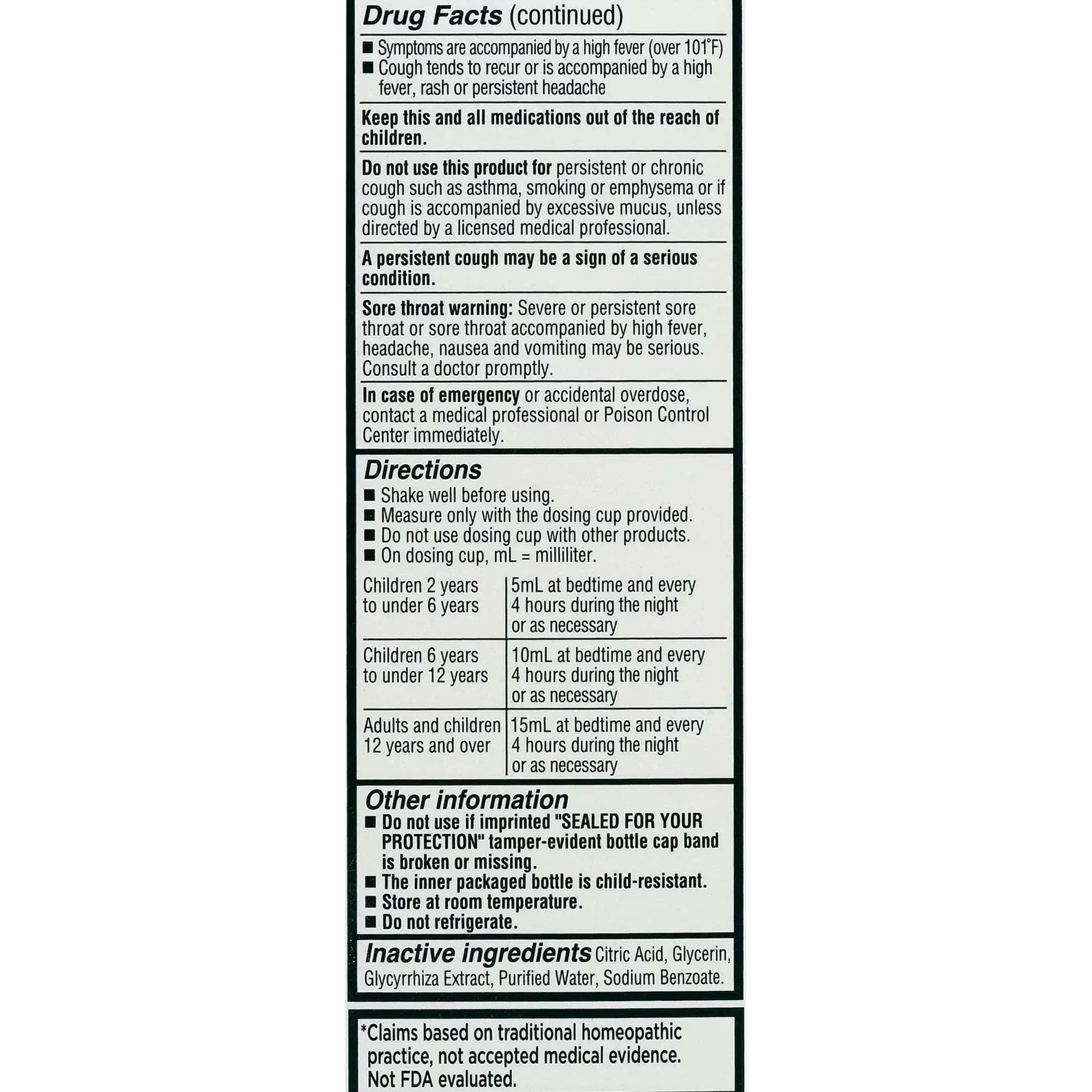 Equate Children’s Dye-Free Homeopathic Daytime & Nighttime Cold & Cough Liquid Combo Pack, 8 fl oz (2×4 fl oz)