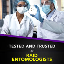 Entomology testing graphic with two lab scientists in white coats and masks.