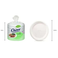 Chinet Classic white dinner plates 165 count package with single plate front view