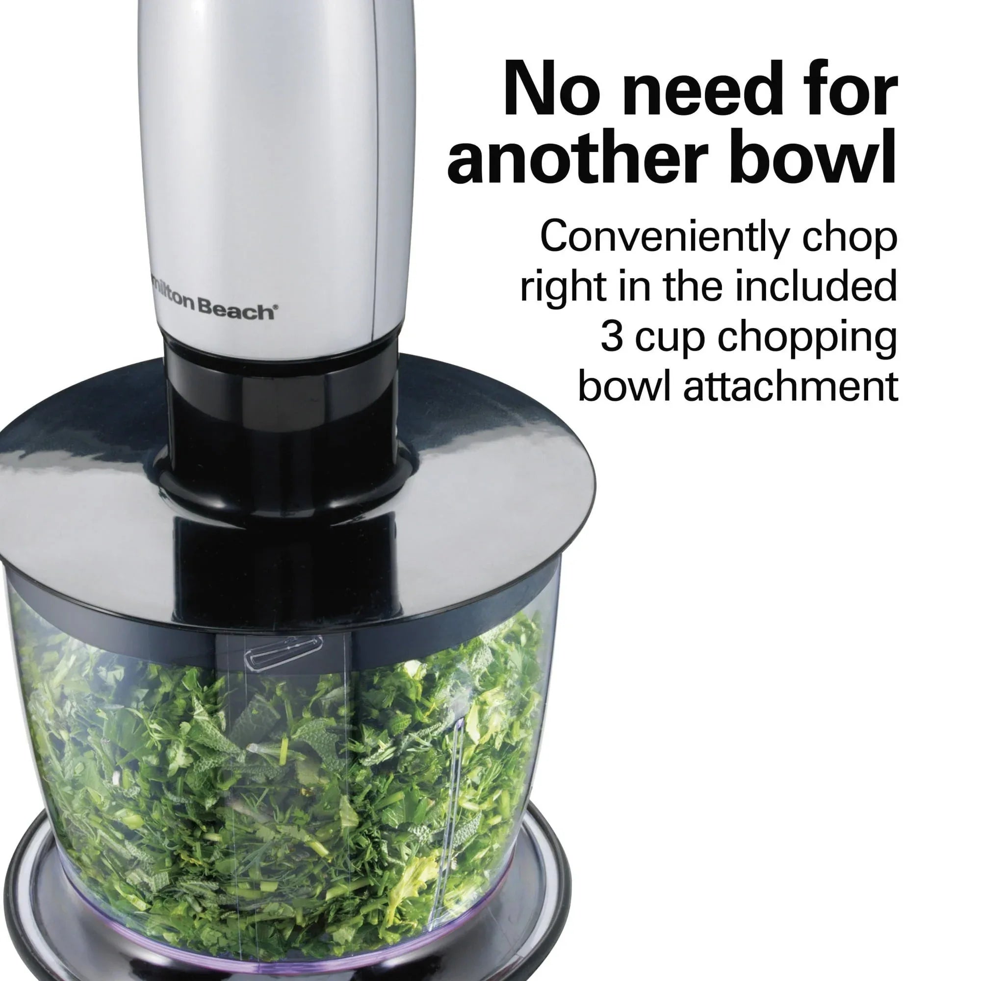 Hamilton Beach Immersion Hand Blender for Kitchen with Blending Wand, Whisk & Chopping Bowl, Silver - USA MEGA SHOP