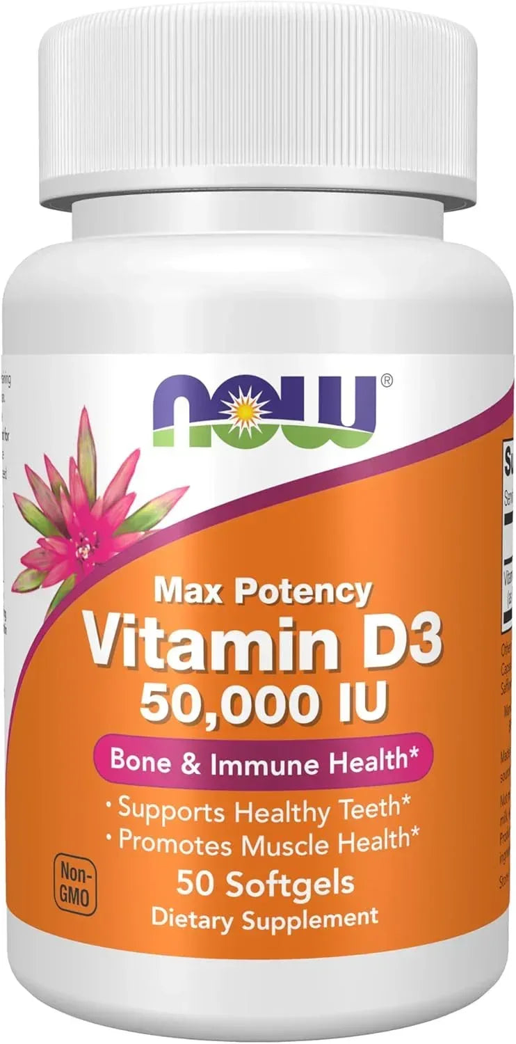 NOW Foods, Vitamin D-3, High Potency, 125 mcg (5,000 IU), 120 Softgels