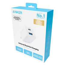 Anker 33W dual USB wall charger box with foldable plug