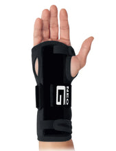 Black wrist brace with Neo logo panel and padded support