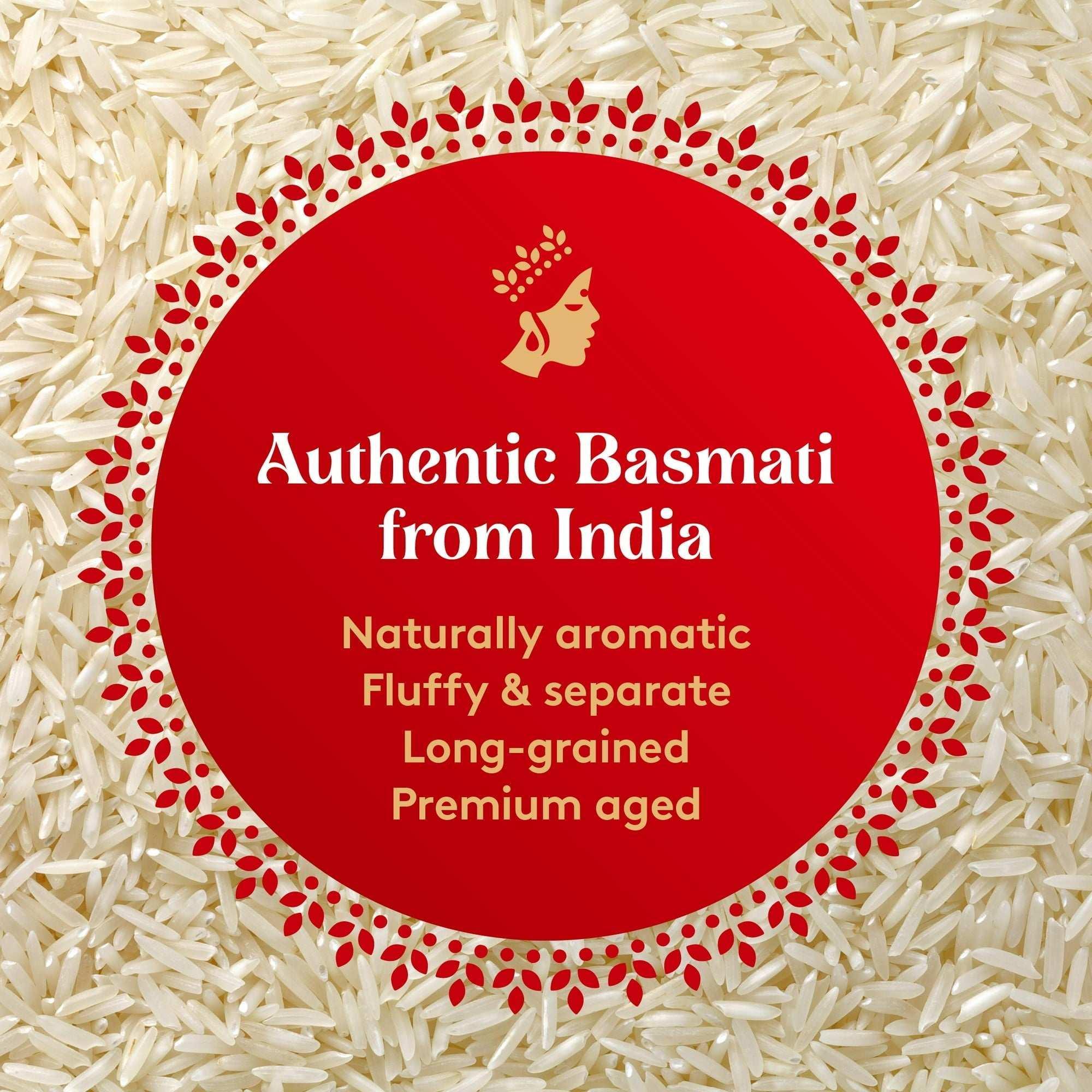 Authentic Royal Naturally Aged Indian White Basmati Rice, Long-Grain, Gluten-free - 5 lbs