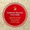 Authentic Basmati from India round seal badge with long-grain and naturally aromatic text