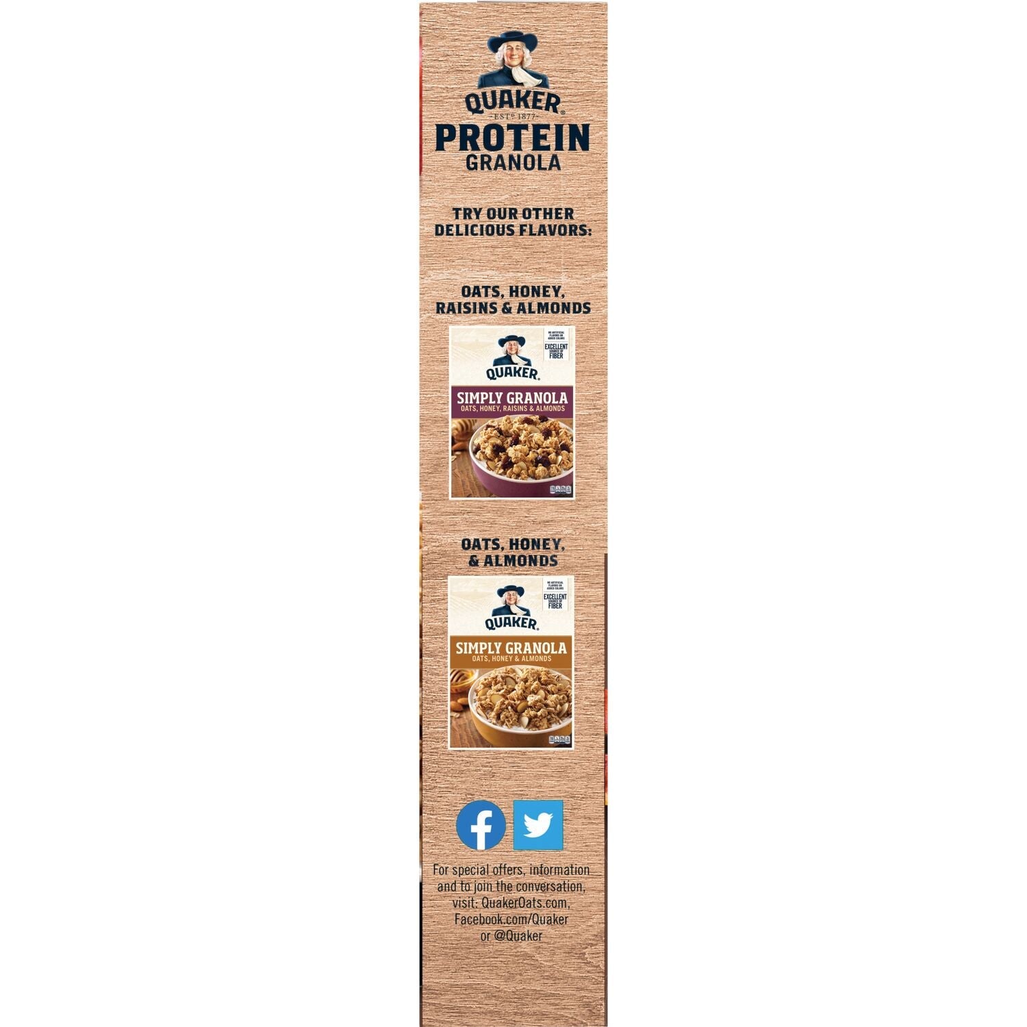 Quaker Maple & Brown Sugar Flavored Protein Granola, 18 oz