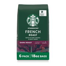 Starbucks French Roast dark roast whole bean 6-pack, 18 oz bags