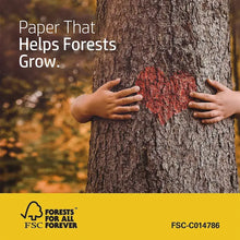 HP paper promo with Help Forests Grow text and FSC Forever logo.