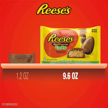 Reese’s snack-size peanut butter eggs display with small bag and 9.6 oz label