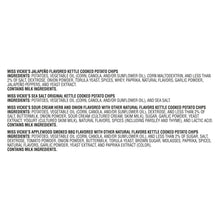 Ingredient list panel for Miss Vickie's kettle cooked potato chips variety pack