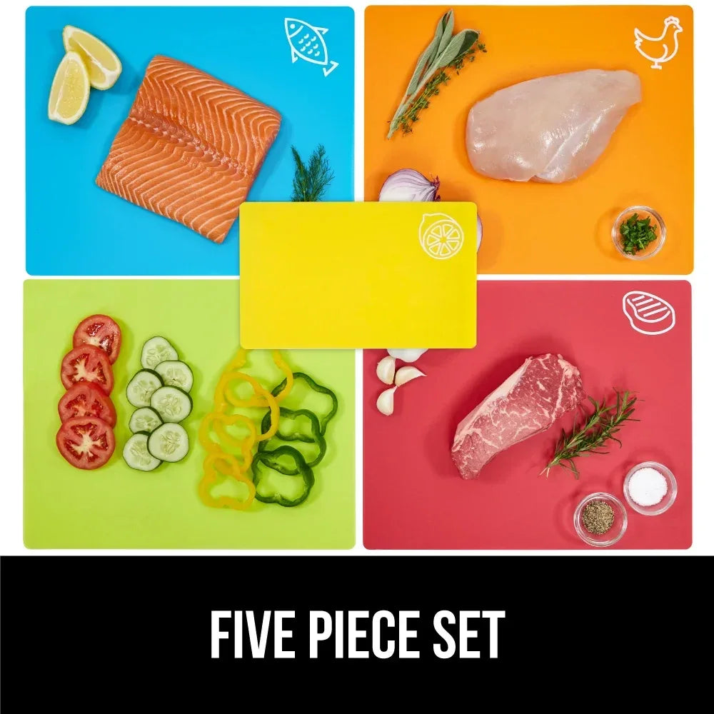 GORILLA GRIP Cutting Board, Flexible, Durable Plastic Chopping Mats, 15x12, Multicolor - USA MEGA SHOP