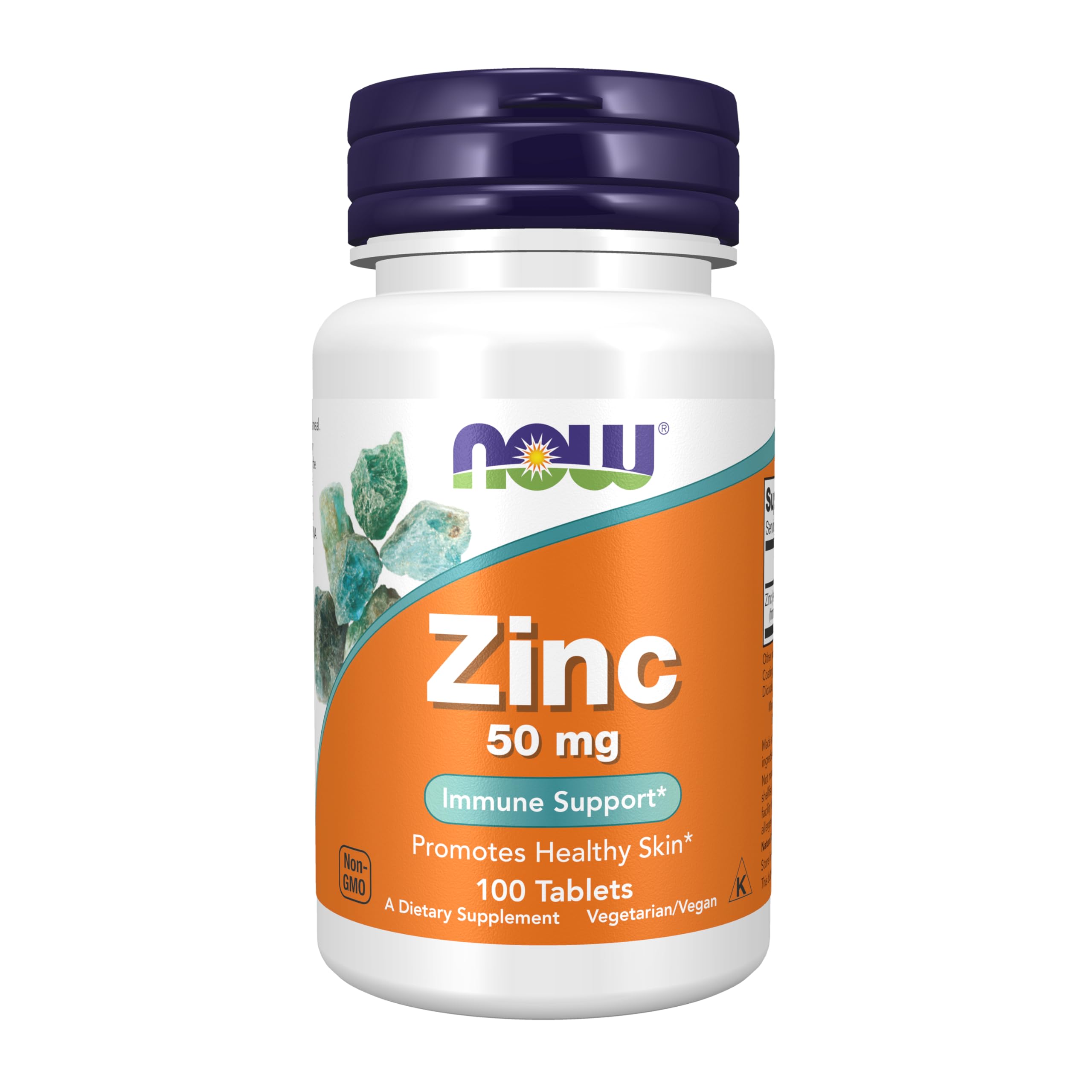 NOW Foods Supplements, Zinc (Zinc Gluconate) 50 mg, Supports Enzyme Functions*, Immune Support*, 100 Tablets