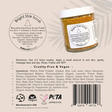 Gold scrub jar with white Bright Star Scrub label and barcode