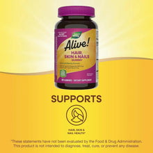 Hair, Skin & Nails gummy supplement bottle with purple cap