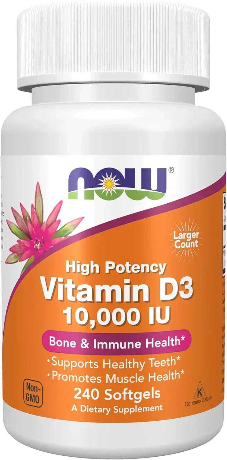 NOW Foods, Vitamin D-3, High Potency, 125 mcg (5,000 IU), 120 Softgels