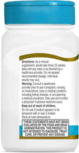 Calcium magnesium zinc + D3 mineral supplement bottle label, directions and warnings panel