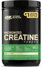 Optimum Nutrition Micronized Creatine Powder bottle, unflavored, front label
