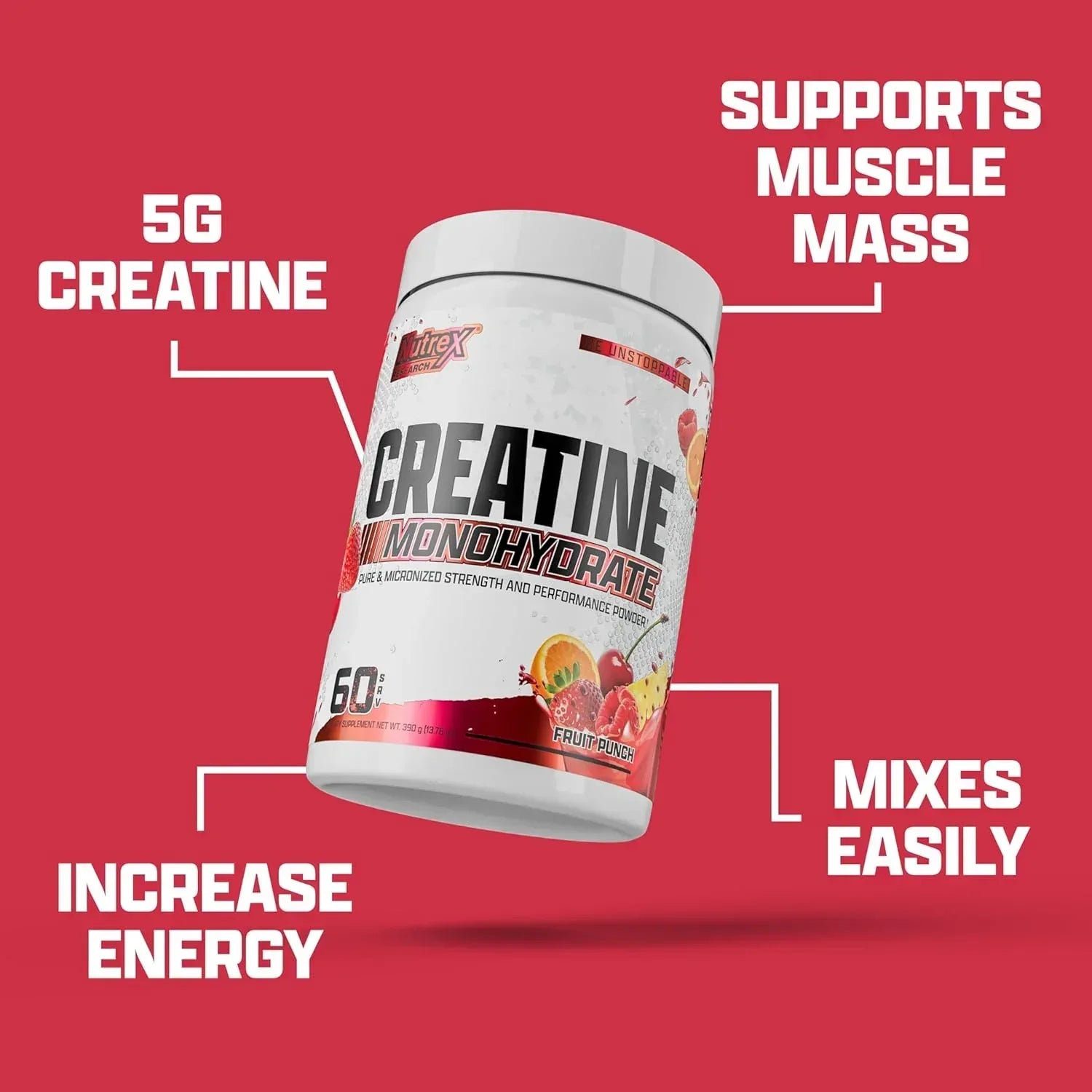 Nutrex Research, Creatine Monohydrate, Unflavored, 2.2 lbs (1,000 g)