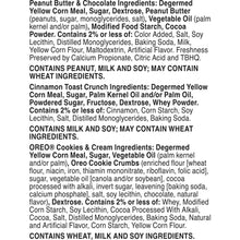Chex Mix Muddy Buddies Snack Mix ingredient and allergen information panel.