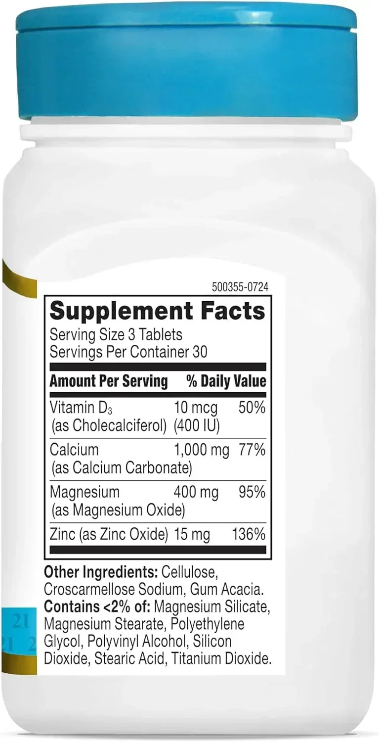 21st Century, Calcium Magnesium Zinc + D3