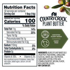 Country Crock Dairy Free Vegan Plant Butter with Olive Oil, 16 oz, 4 Sticks (Refrigerated) - USA MEGA SHOP