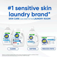 Assorted all free clear laundry products for sensitive skin: bottles and dryer sheets