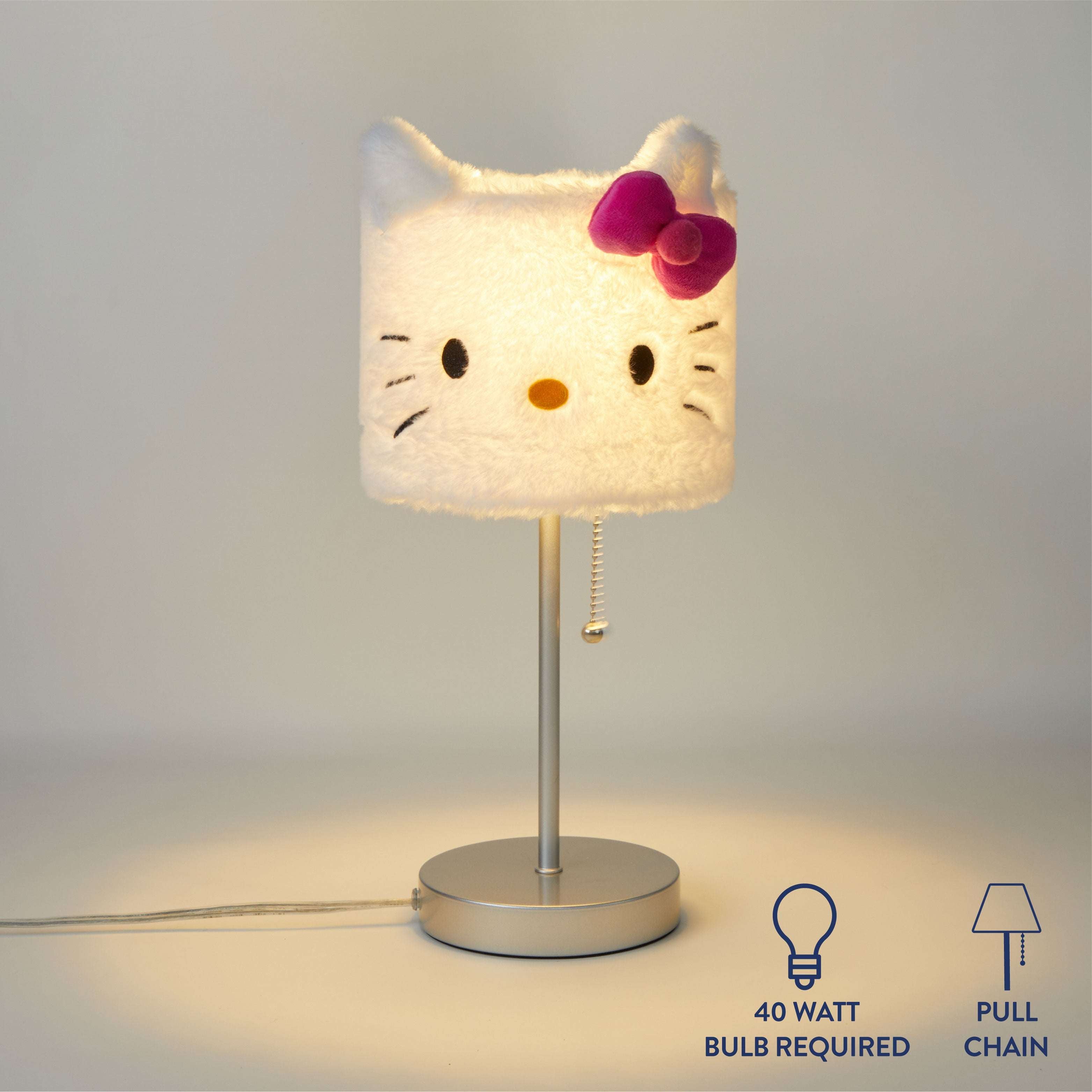 Hello Kitty Plush Table Lamp 15" H - Adorable Plush Light for Kids' Rooms