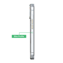 Clear slim phone case with side button openings and camera guard