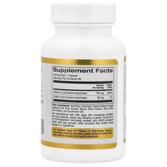 California Gold Nutrition Buffered Gold C, Gold Standard Sodium Ascorbate (Vitamin C), 60 Veggie Capsules
