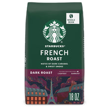 Starbucks French Roast whole bean dark roast coffee bag, 18 oz